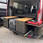 Campingbox, Campingaufbau, Touristenbox, Schlafsystem, Modularer Campingaufbau, Schlafgestell Camping Ausbau, Camper Ausbau, Camping Möbel, Küchenmodul - Ford Transit Custom 2012-2024