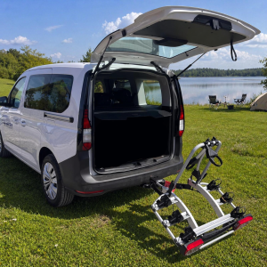 An der Anhängerkupplung montierter Fahrradträger – 3, 4 Fahrräder, vollständige Heckklappenöffnung, Elektrofahrradträger Volkswagen Caddy Caddy Maxi VW Caddy