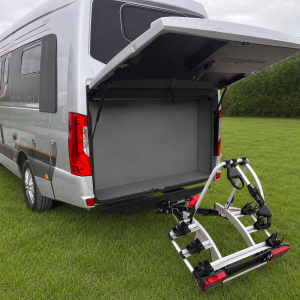 Fahrradträger für Anhängerkupplung – 3 oder 4 Fahrräder, volle Heckklappenöffnung, elektrischer Fahrradträger für Carthago Malibu Genius 641 für Sprinter-Wohnmobil