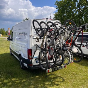 Fahrradträger für 5 oder 6 Fahrräder für Wohnmobile, 80 kg, 100 kg, 125 kg, 150 kg, Träger für große Fahrräder, MTB, Mountainbike, Elektrofahrräder, Volkswagen Grand California, VW Crafter, Mercedes Sprinter