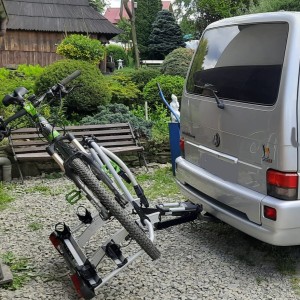 Anhängerkupplungs-Fahrradträger – 3, 4 Fahrräder, vollständige Klappenöffnung, Volkswagen T4 Multivan, California, Caravelle